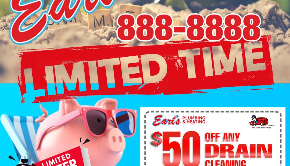 For a limited time, you can save $50 on any drain cleaning service, including air-conditioning draining.